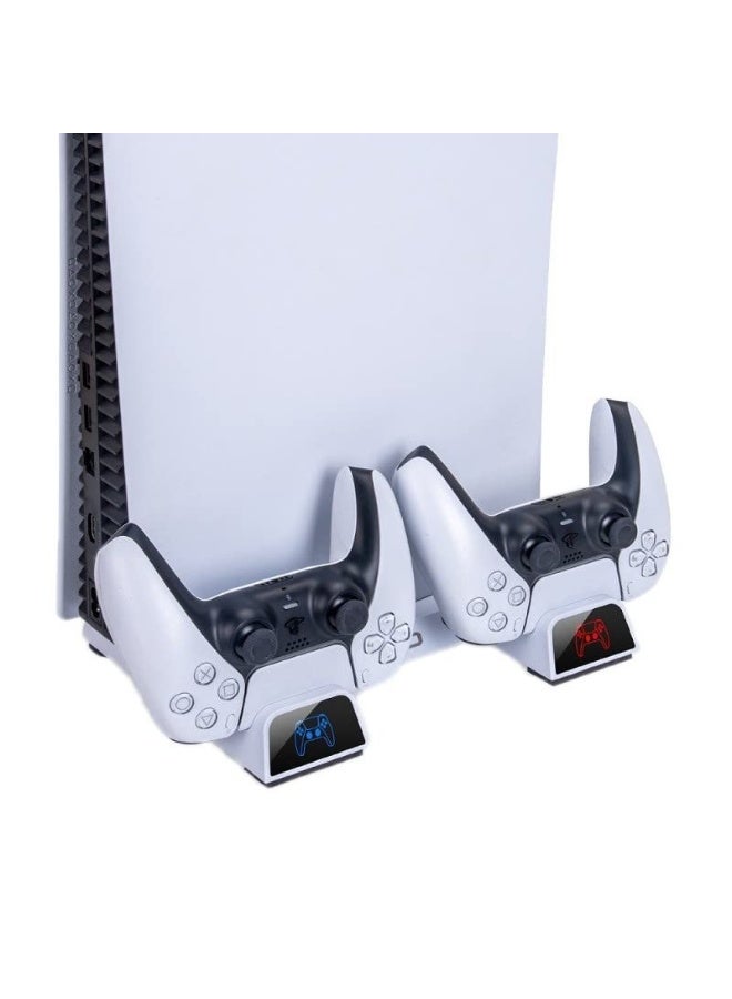 PS5 Stand with Cooling Suction Cup Fan & Dual Controller Charging Station for PlayStation 5 Console - Image 1