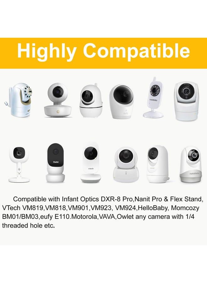 iTODOS Baby Monitor Floor Stand Holder Mount Compatible with Infant Optics DXR-8 Pro,Nanit Pro & Flex Stand,VTech VM819/VM901,HelloBaby HB6550/6560,Owlet,Momcozy,eufy,Motorola and 1/4 Threaded Camera - Image 3