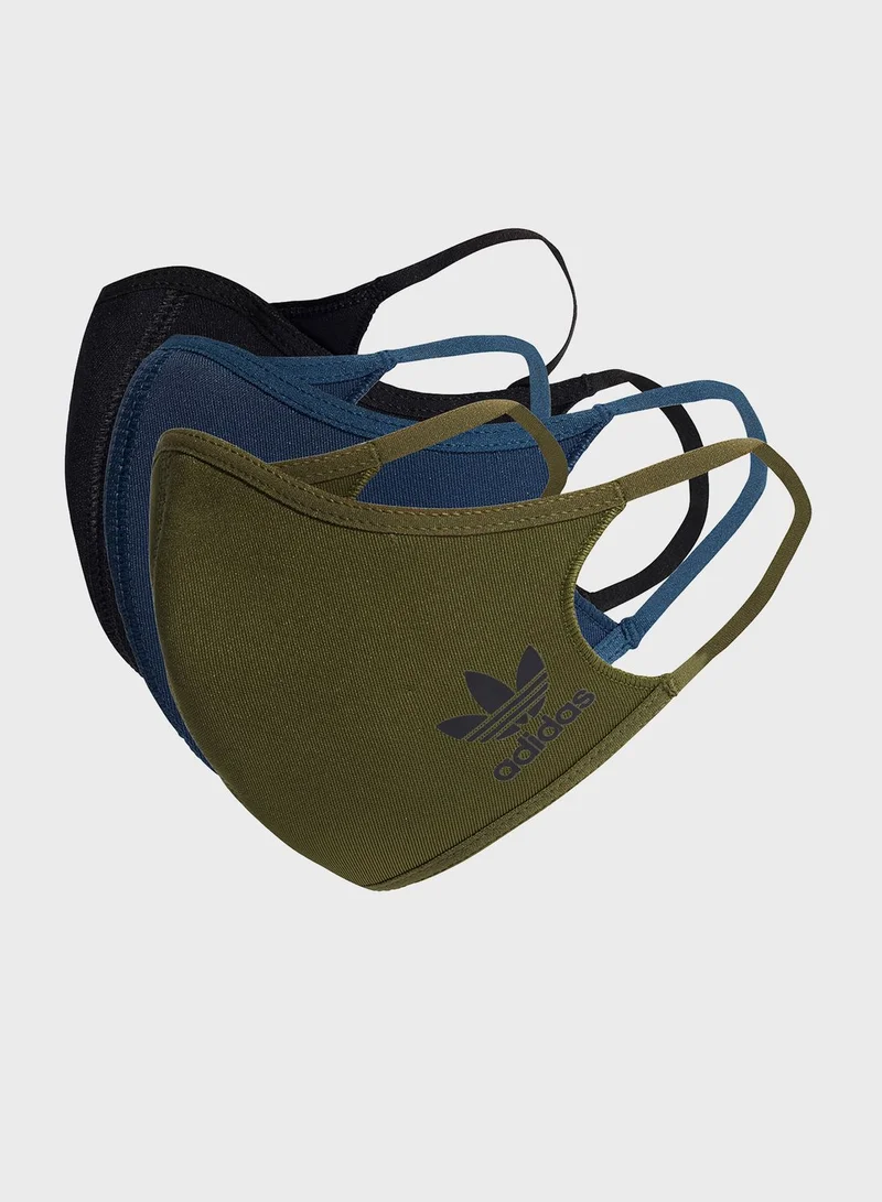 adidas Originals 3 Pack Logo Face Mask