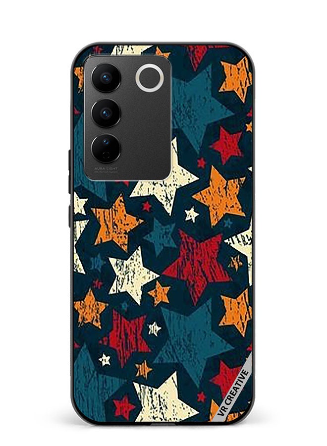 VR CREATIVE Protective Case Cover For Vivo V27e Colorful Stars Design Multicolour - Image 1