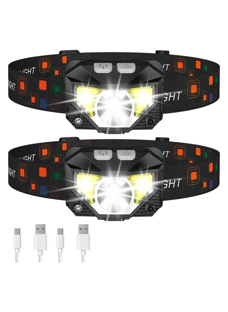 general Headlamp Flashlight, 2 Piece Waterproof Sports Sensor Headlamp, Outdoor Camping, Running, Cycling, Fishing - Image 1