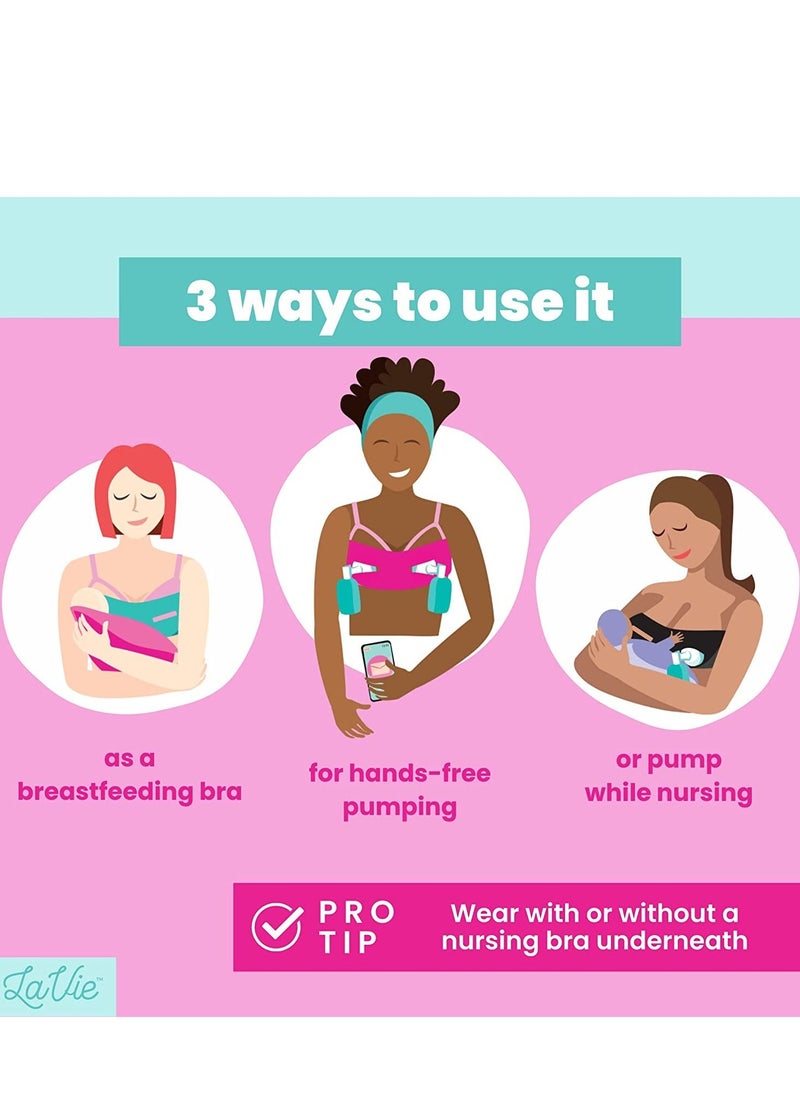 Lavie - Adjustable Hands Free Pumping Bra, One Size, Cup A-DD, Black - Image 1