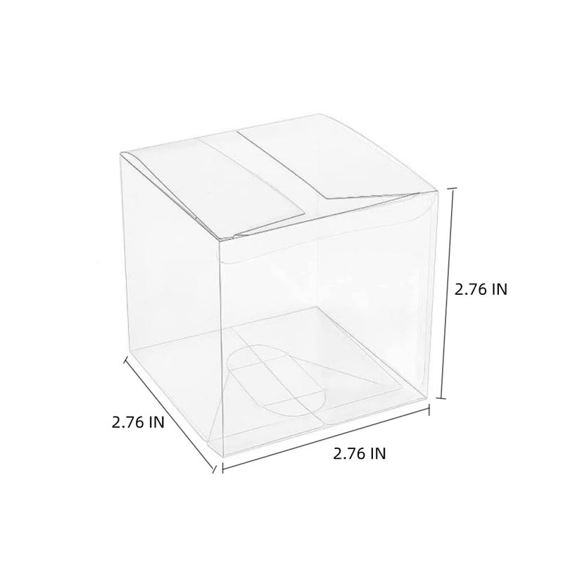 Kupoo 50Pcs Clear Favor Boxes  2.76 X 2.76 X 2.76 Inches Plastic Small Gift Boxes Transparent Cube Treat Boxes For Wedding Party (2.76 X 2.76 X 2.76 Inch) - Image 3