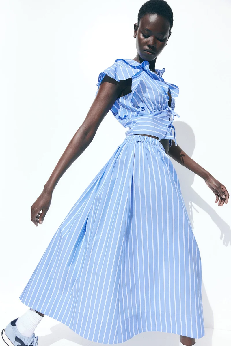 H&M Cotton midi skirt