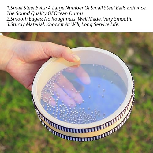 Bstinay Natural Color 10" Wave Bead Ocean Drum Musical Instrument Percussion - Image 4