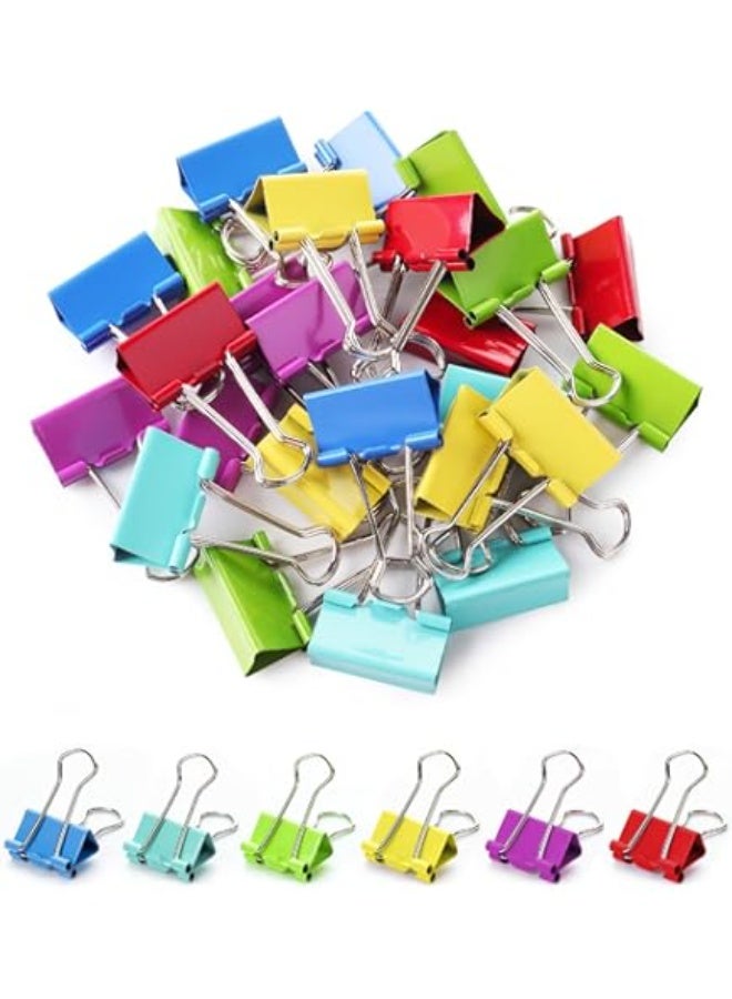 Feel Home 25mm Colored Paper Clip Box - 48 Pieces, Desk Interlocking Clips, Long-Tail Metal Clips, Large Metal File Clips, Multi-Color Paper Organizer for Papers, Bills, and Documents by Feel Home - Image 1