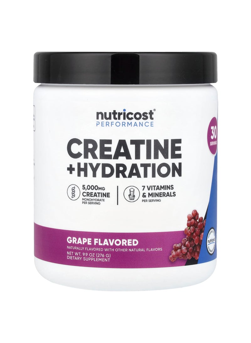 Performance, Creatine + Hydration, Grape, 9.9 oz (276 g)