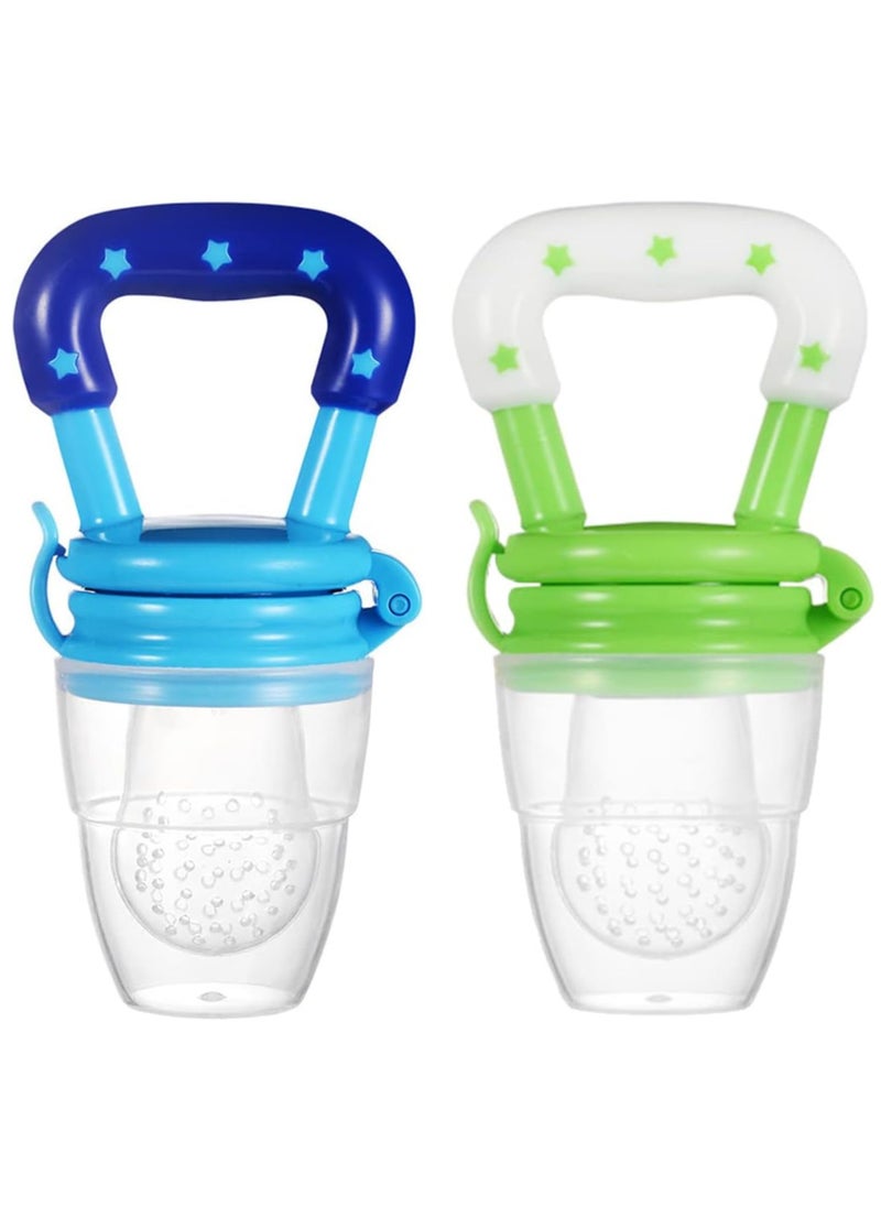 ECVV 2PCS Baby Fruit Food Feeder Pacifier Silicone Nipple Teething Vegetables Feeder Food Teether for Babies Toddlers Infants Kids  - Image 1