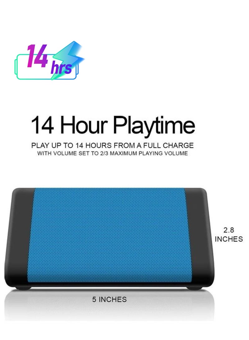 NIBEMINENT Bluetooth Speaker, Crystal Clear Stereo Sound, Rich Bass Blue/Black  - Image 1