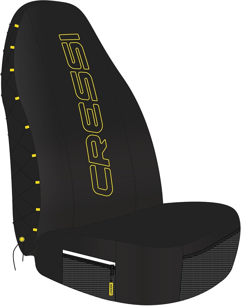 CRESSI Car Seat Cover Black/Yellow - Water Repellent Cover for Car Seats - Image 1