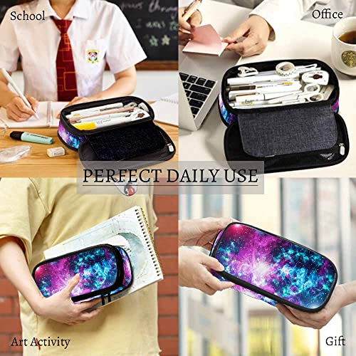 Yekiua Galaxies Space Pen Bag Universe Black Holes Elements Large Pencil Case Big Capacity Pencil Pouch Pencil Holder - Image 4
