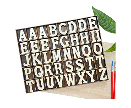 Cregugua 205 Pieces 2 Inch Wooden Letters Wood Alphabets for Crafts,Organized with Extra Common Letters - Image 3