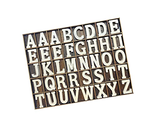Cregugua 205 Pieces 2 Inch Wooden Letters Wood Alphabets for Crafts,Organized with Extra Common Letters - Image 5
