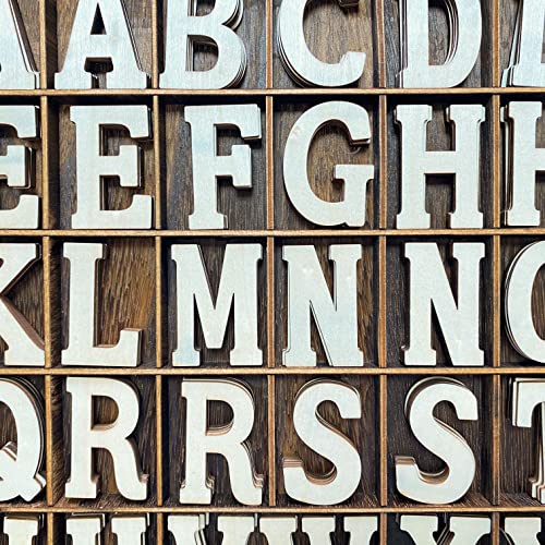Cregugua 205 Pieces 2 Inch Wooden Letters Wood Alphabets for Crafts,Organized with Extra Common Letters - Image 4