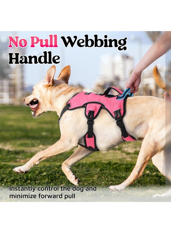 رابيتجو حزام كلب مقاوم للهروب من rabbitgoo، حزام ناعم مبطن لكامل الجسم للحيوانات الأليفة، سترة عاكسة قابلة للتعديل بدون سحب مع مقبض رفع ومشبك مقود للكلاب الكبيرة أثناء المشي والتدريب، مقاس M، وردي - Image 5