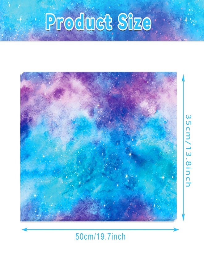 MOZUI 50 Sheets 20x14 Inch Pink-Blue Gradient Tissue Paper Bulk, Pastel Turquoise Starry Sky Galaxy Gift Wrapping Tissue for Baby Shower, Birthday, Wedding, Christmas, DIY Gift Packaging, Bouquet Wrapping - Image 3