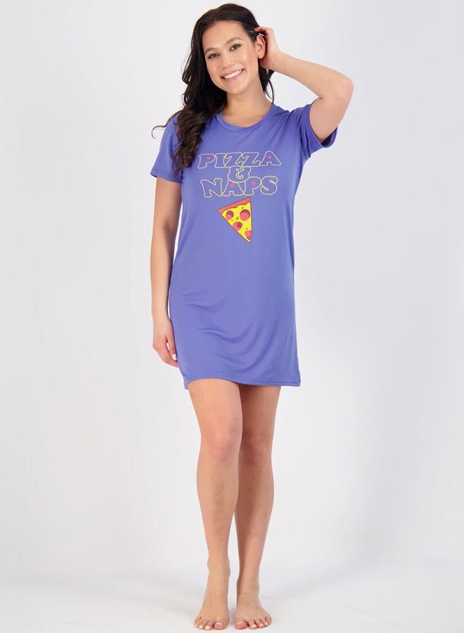 REALESSENTIALS عبوة 3: قمصان نوم قصيرة الأكمام مطبوعة من البامبو للنساء للبالغات، قميص نوم ناعم، قمصان نوم، فساتين منزلية، ملابس نوم، بيجامة، مجموعة 10، XL - Image 5