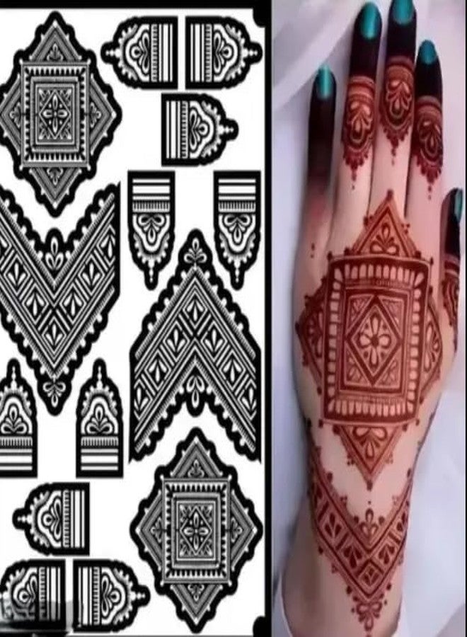 Rosh Fashion Unique Mehndi Stencil for Female Hands, Mehndi Design Sticker(Traditional, Rajasthani Mehndi stenci) - Image 1