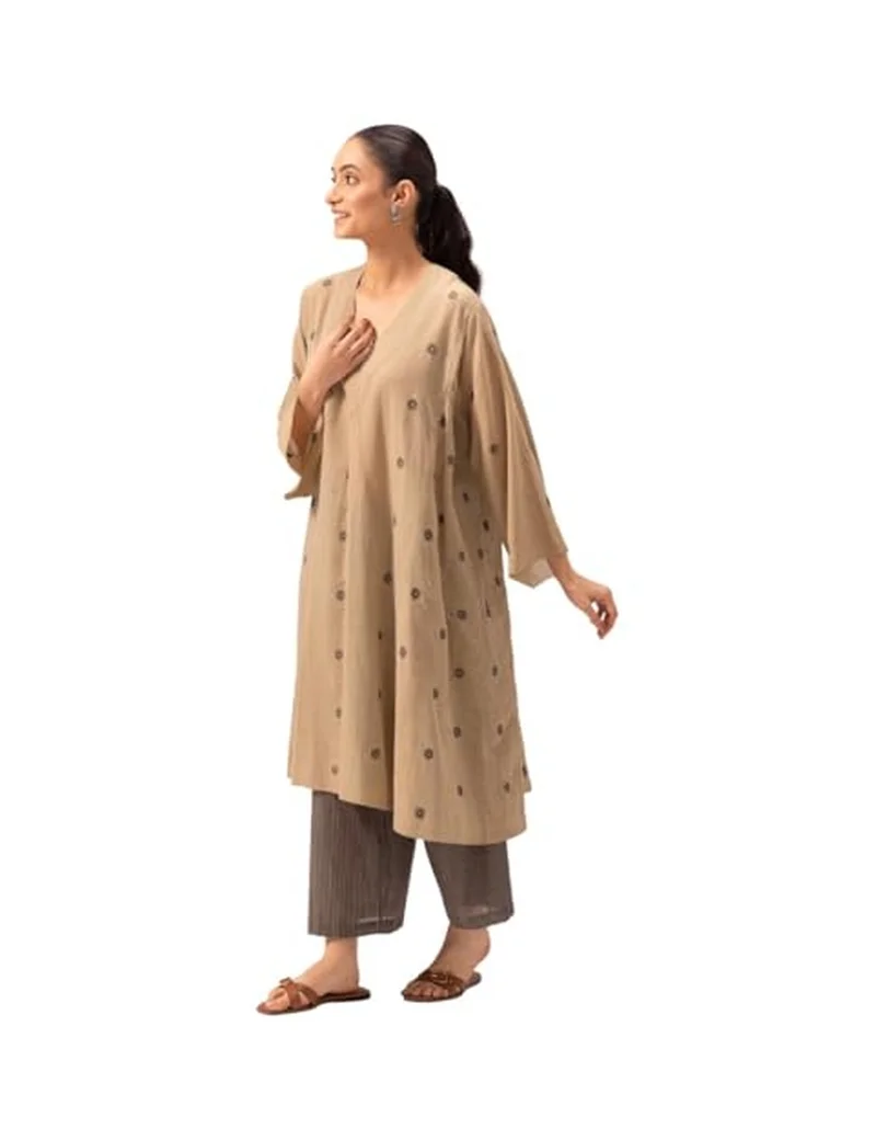 Gosriki GoSriKi Women's Rayon Viscose A-Line Printed Kurta with Palazzo