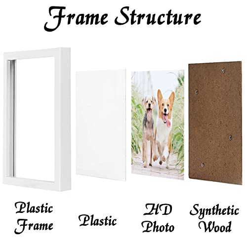icariery 12x12 Picture Frame Set of 2, White Square Photo Frames High Transparent Wall Gallery Desktop Horizontal Vertical for Canvas Collage Photo Poster Certificate 12 x 12 inches - Image 2