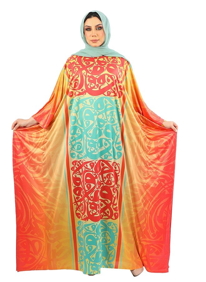 Zmurud Jersey Jalabiya- printed  - Image 3