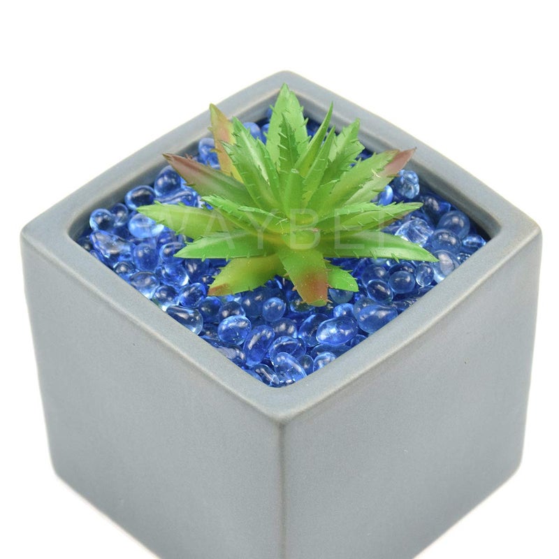 WAYBER Glass Stones, 1Lb/460g Irregular Sea Glass Pebbles Non-Toxic Artificial Gemstones for Vase Filler/Terrarium Aquarium Turtle Tank Decoration/Handmake Artwork, Light Blue - Image 4