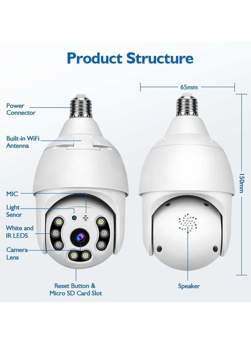 Crony Y28-1080P light bulb IP Camera Smart wireless WIFI panoramic camera home HD night vision 2MP security monitoring  - Image 4
