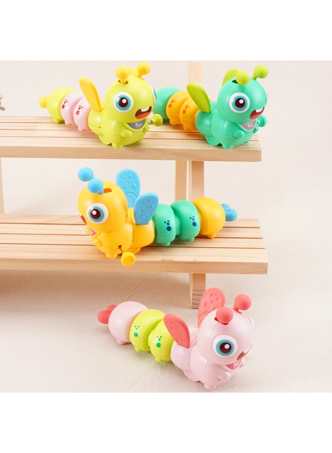 Same Chain Bee Telescopic Caterpillar Children's Coil Toys Parent-child Interactive Toys Kindergarten Gifts-Color:Strip Caterpillar Set (4 Pieces)  - Image 1