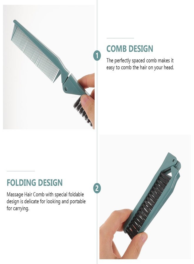 Healeved 2pcs Double Teeth Folding Comb for Teasing and Hair Braiding - Collapsible Pocket Brush for Salon Styling, Portable for Men and Women - Image 3