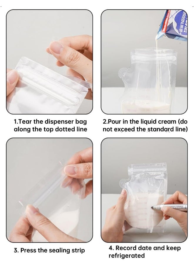 ECVV 50Pcs Breastmilk Storage Bags for Breastfeeding Doubled Sealed Breast Milk Storing Bags BPA Free Self Standing Breastmilk Bags  - Image 5