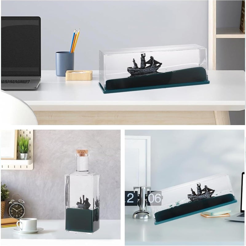 Chilifuli Cruise Ship Fluid Drift Bottle, Unsinkable Boat in a Box, Titanic Model Liquid Wave Decoration, That No Longer Sinks Toy, for Car Display Cases and Gifts-A - Image 4