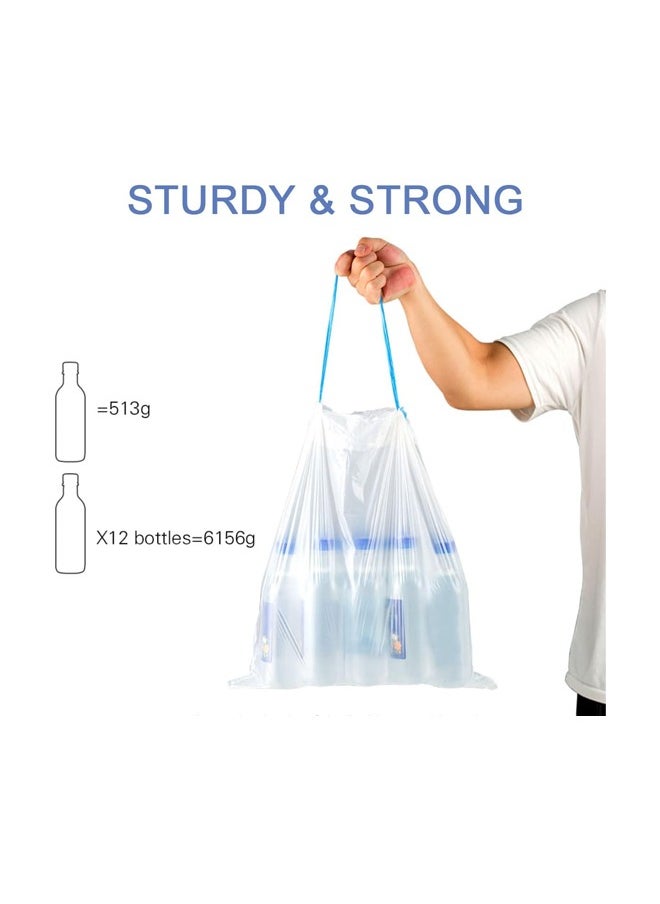 Generic - Garbage Bag Household Drawstring Thickened White Garbage Bag Closing Point Kitchen Dormitory Large Plastic Bag, Kitchen, Bedroom, Office, 4 Volumes 60 - Image 1