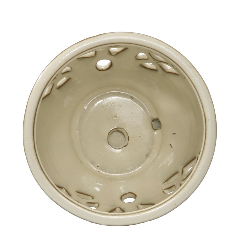 w w W&W Orchid Pot with Holes and Saucer for Repotting and Better Grow, Cream White, 6.5" - Image 5