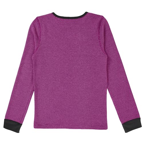 Fruit of the Loom Premium Girl's Thermal Waffle Set, Black/Fuchsia Cross Dye, 4-5 - Image 3