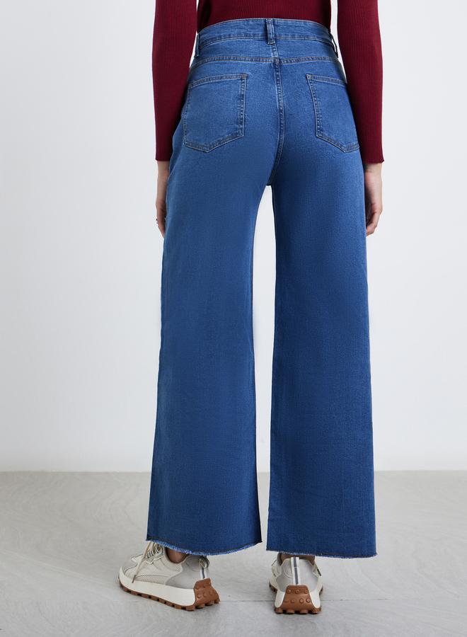 Styli Mid Rise Solid Stretchable Straight Fit Jeans - Image 4