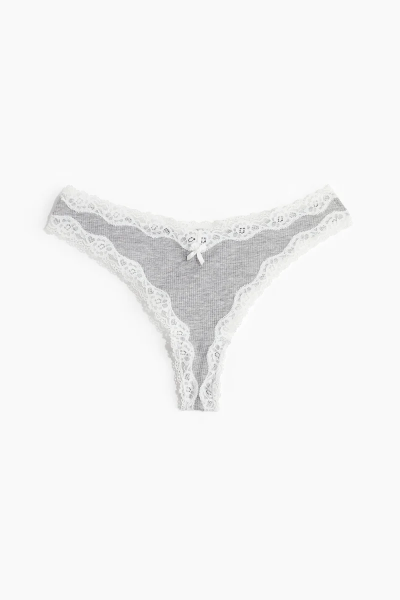 H&M 5-Pack Cotton And Lace Brazilian Briefs