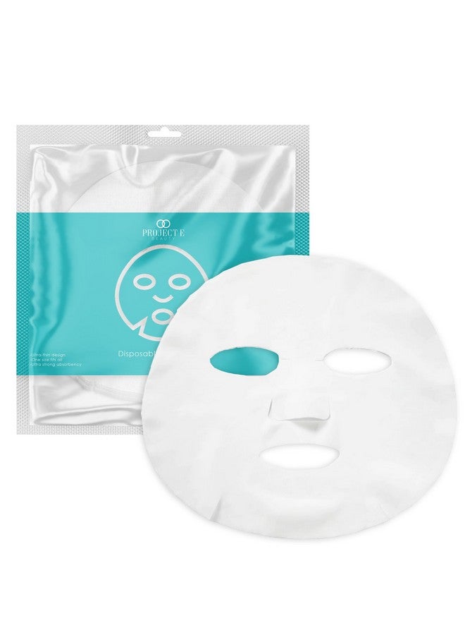 Project E Beauty Project E Beauty 100pcs Disposable DIY Non-Woven Face Mask Paper Pre-Cut Facial Paper | For Home & Spa Salon Use | Cosmetic Facial Paper for Toner, Serum, or Lotion (100, Face Mask Shaped) - Image 1