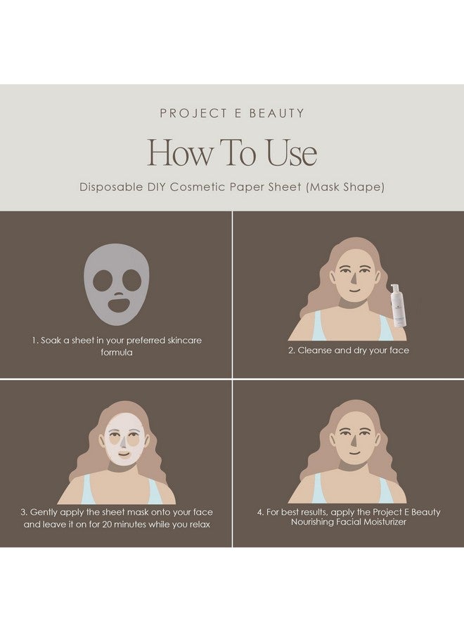 Project E Beauty Project E Beauty 100pcs Disposable DIY Non-Woven Face Mask Paper Pre-Cut Facial Paper | For Home & Spa Salon Use | Cosmetic Facial Paper for Toner, Serum, or Lotion (100, Face Mask Shaped) - Image 5