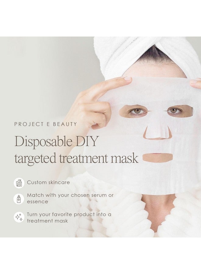 Project E Beauty Project E Beauty 100pcs Disposable DIY Non-Woven Face Mask Paper Pre-Cut Facial Paper | For Home & Spa Salon Use | Cosmetic Facial Paper for Toner, Serum, or Lotion (100, Face Mask Shaped) - Image 2