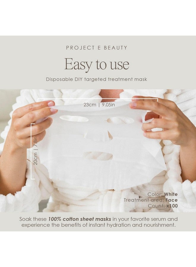 Project E Beauty Project E Beauty 100pcs Disposable DIY Non-Woven Face Mask Paper Pre-Cut Facial Paper | For Home & Spa Salon Use | Cosmetic Facial Paper for Toner, Serum, or Lotion (100, Face Mask Shaped) - Image 4