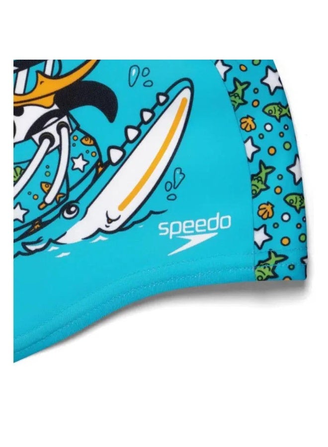 سبيدو قبعة سباحة مطبوعة من البوليستر للأطفال من عمر سنتين إلى ست سنوات، باللون الأزرق - Image 2