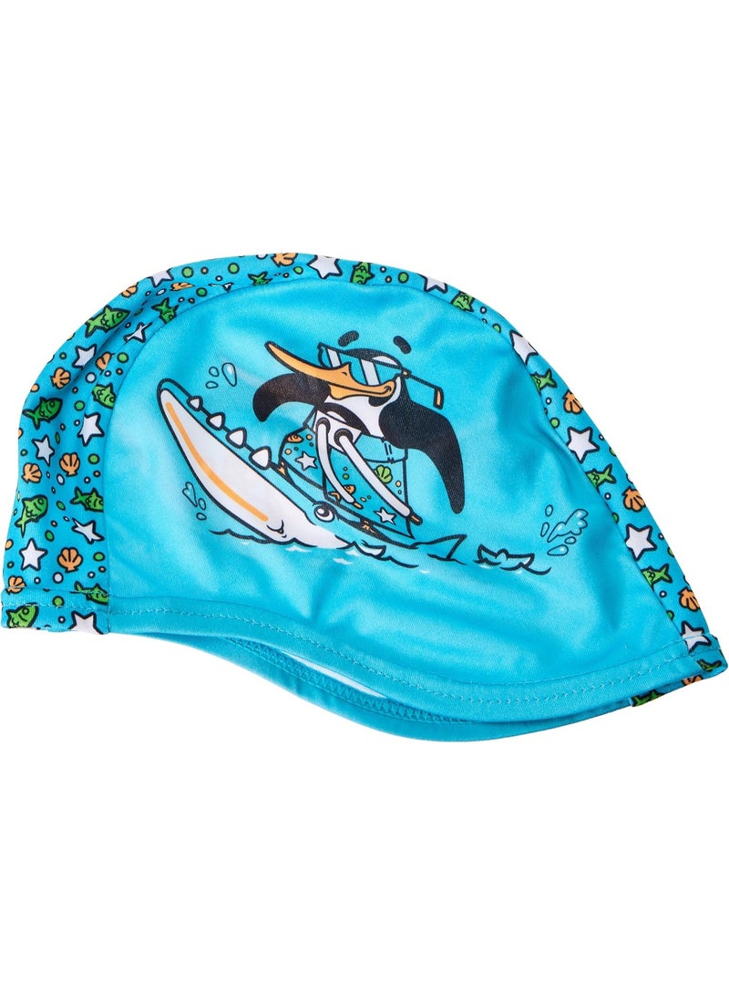 سبيدو قبعة سباحة مطبوعة من البوليستر للأطفال من عمر سنتين إلى ست سنوات، باللون الأزرق - Image 5