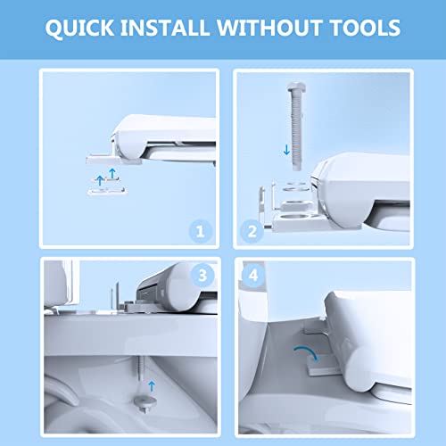 JINGZE Elongated Toilet Seat Built-In Potty Training Seat, Soft Quiet Close Non-Slip Seat, Easy to Install & Clean,Magnetic Kids Seat and Cover for Elongated Oval Toilets,White - Image 5