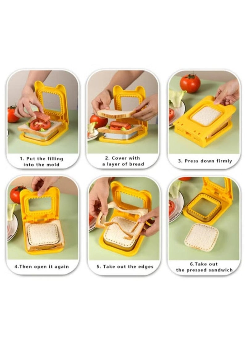 Bread Edge Cutter and Sandwich Maker Square Shaped and Multicolour Randomly Assorted