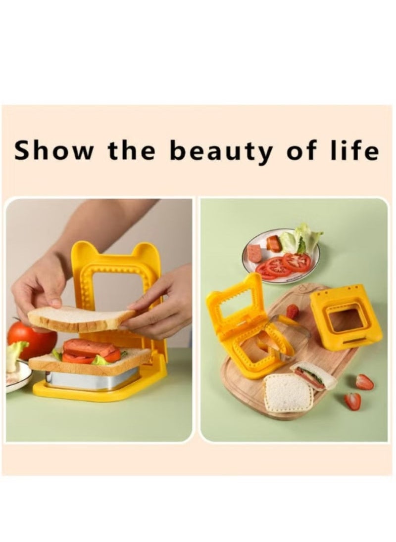 Bread Edge Cutter and Sandwich Maker Square Shaped and Multicolour Randomly Assorted
