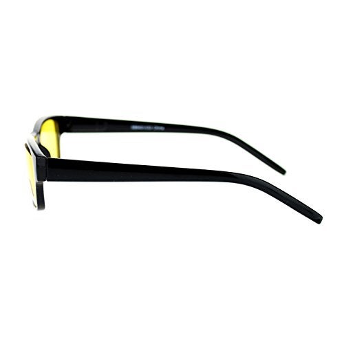 PASTL Black Rectangle Frame Yellow Lens Sunglasses Spring Hinge - Image 4