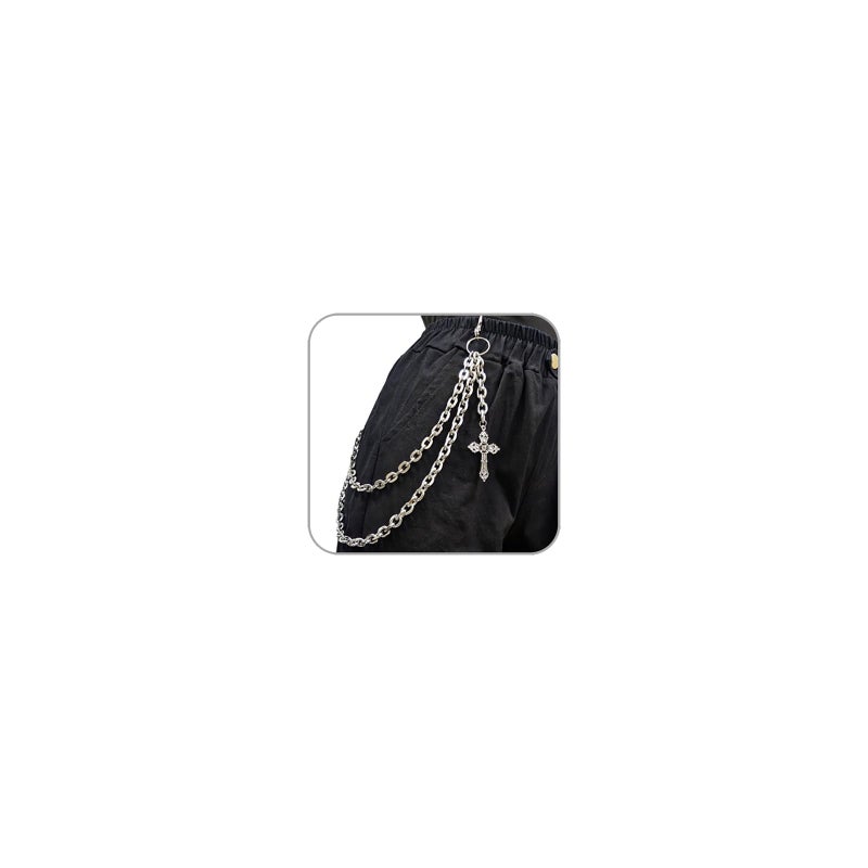 ANGLEQUEEN Punk Layered Pants Chains for Men Women Silver Cross Wallet Chains Hip Hop Pocket Chain Goth Jewelry Key Wallet Chain Gothic Accessories 2026 Fashion Jewelry (style6) - Image 1