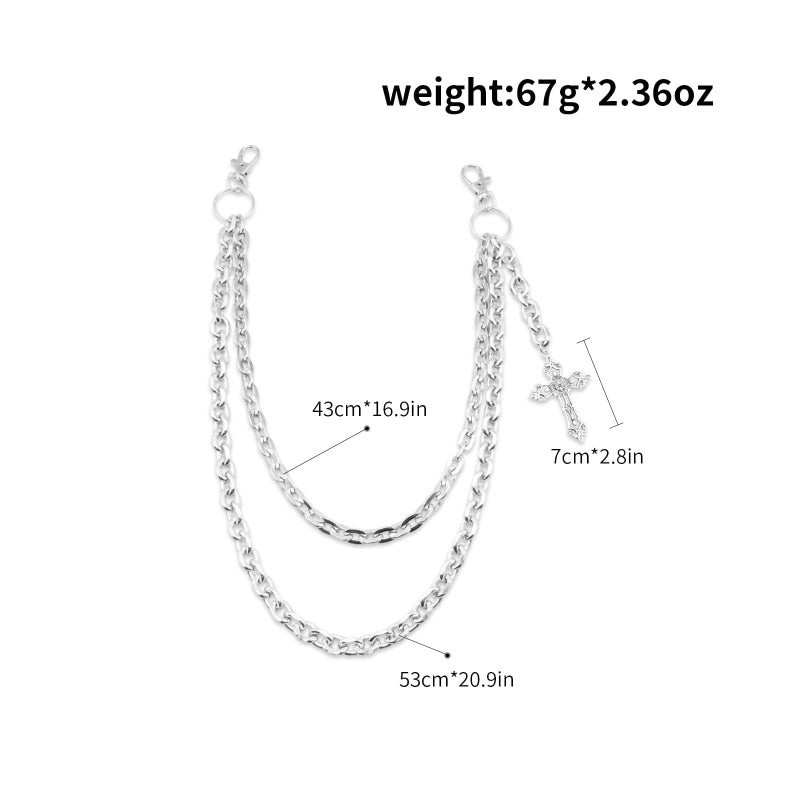 ANGLEQUEEN Punk Layered Pants Chains for Men Women Silver Cross Wallet Chains Hip Hop Pocket Chain Goth Jewelry Key Wallet Chain Gothic Accessories 2026 Fashion Jewelry (style6) - Image 5