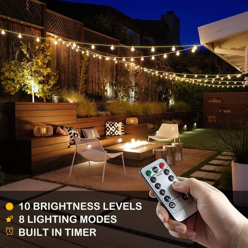 ANJAYLIA 2 Pack Globe String Lights Fairy Lights Battery Operated 20ft 40LED Warm White String Lights with Remote Waterproof Indoor Outdoor Decorative Christmas Lights for Home Party Patio Garden - Image 2