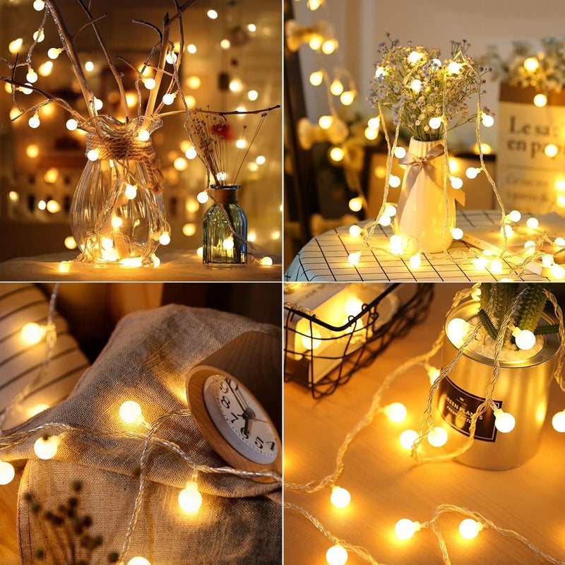 ANJAYLIA 2 Pack Globe String Lights Fairy Lights Battery Operated 20ft 40LED Warm White String Lights with Remote Waterproof Indoor Outdoor Decorative Christmas Lights for Home Party Patio Garden - Image 4